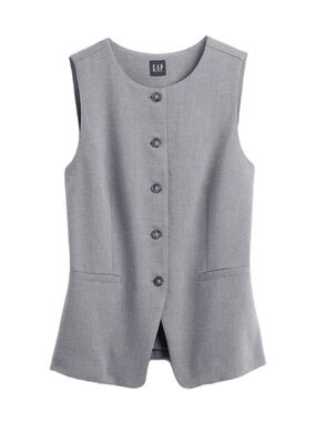 GAP Light Gray Sleeveless Button Vest NWOT
